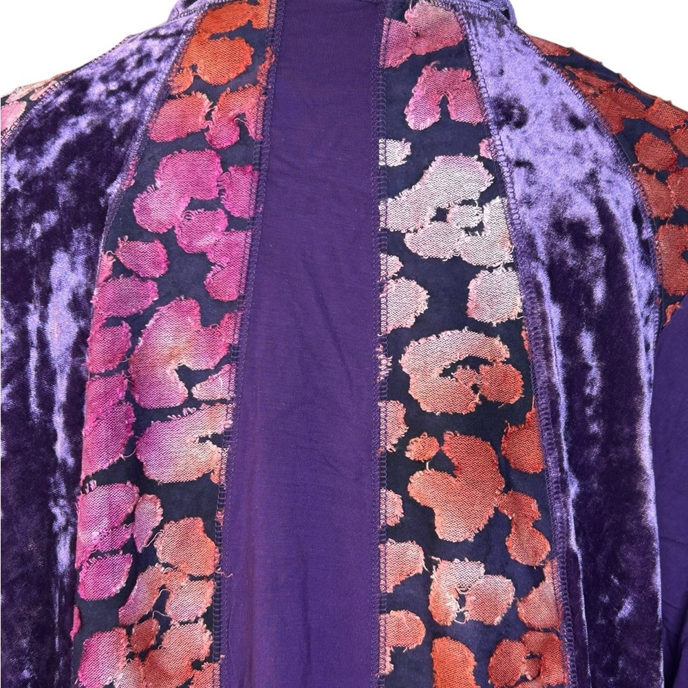 New LOGO Lavish Lori Goldstein tunic dark violet top 3X - Picture 4 of 9